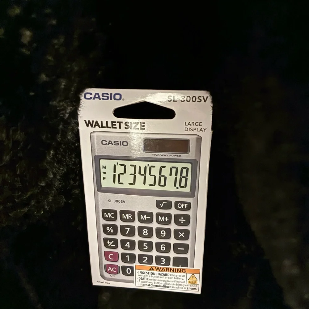 Casio Compact Calculator in White and Black